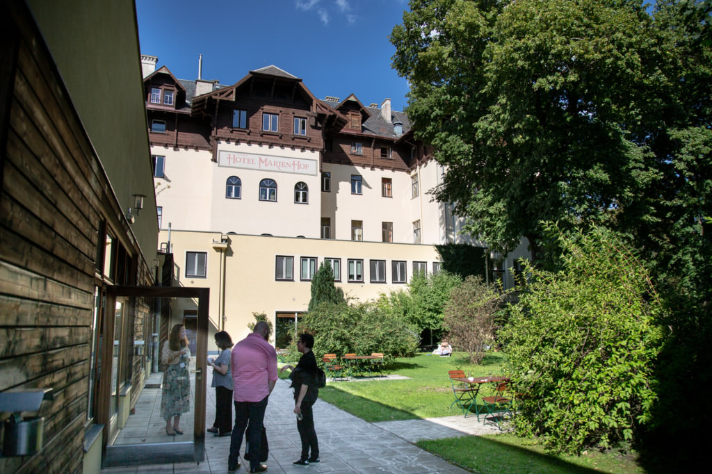 View of the garden of Hotel Marienhof